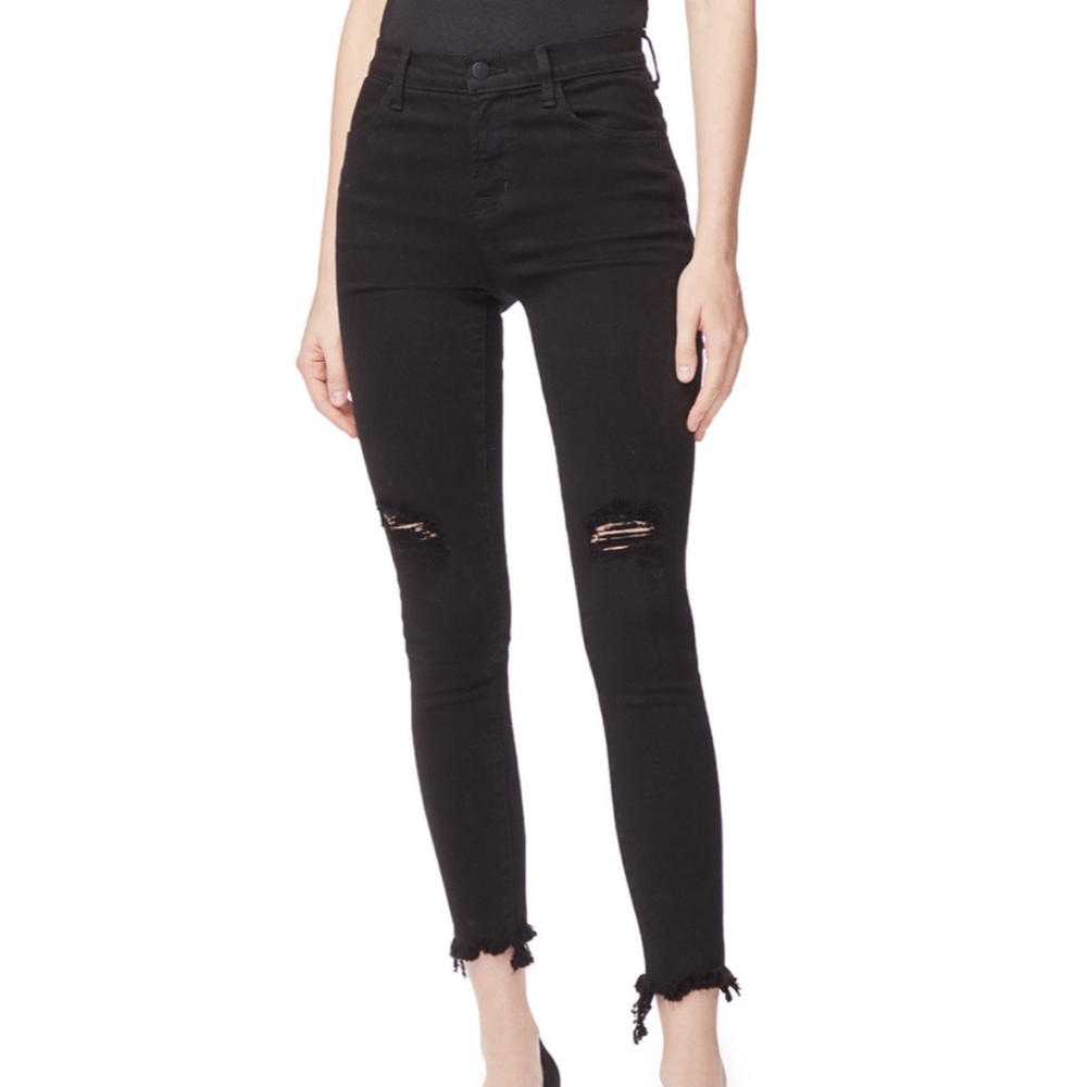 J Brand Black Skinny Distressed Jeans